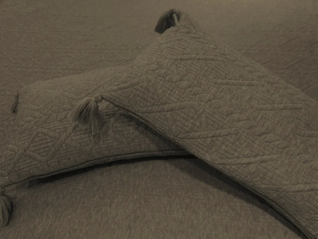 olive knitted bedcover set| 90 X 108