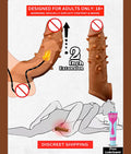 Dotted Penis Sleeve Double Hole 6 Inch Reusable Cock Extension Silicon Condom for Extra Length and Girth