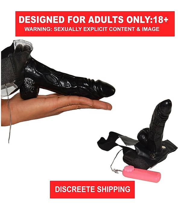Hollow Strap On Black Dildo And Condom With Vibration||Male And Female