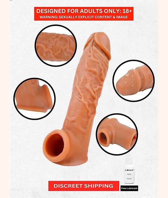 7 Inch Instant Size Increase Dragon Condom | Indian Skin Color | Best Silicon Material | Double Hole