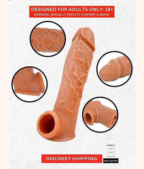 7 Inch Instant Size Increase Dragon Condom | Indian Skin Color | Best Silicon Material | Double Hole