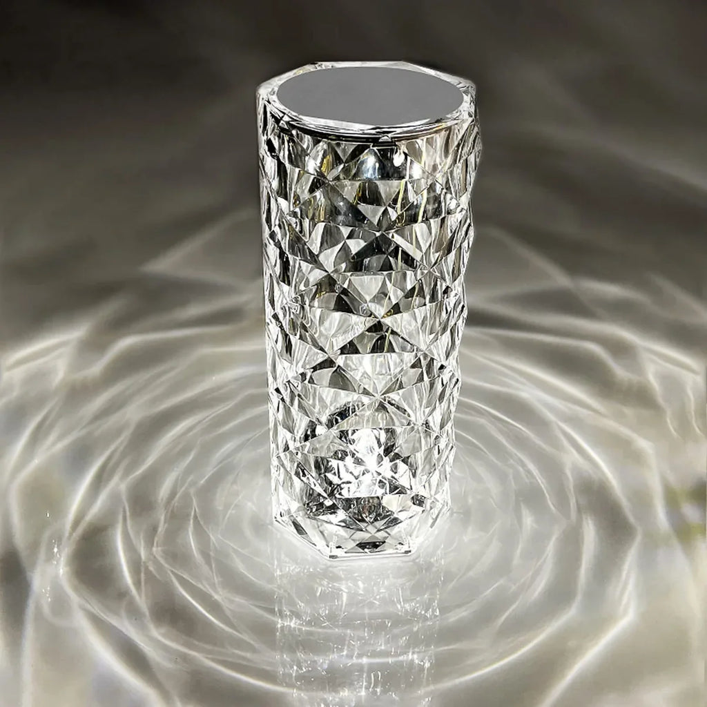 Xergy Crystal Table Lamp, 3 Color Changing Rose Diamond Night Light
