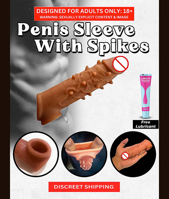 Dotted Penis Sleeve Double Hole 6 Inch Reusable Cock Extension Silicon Condom for Extra Length and Girth
